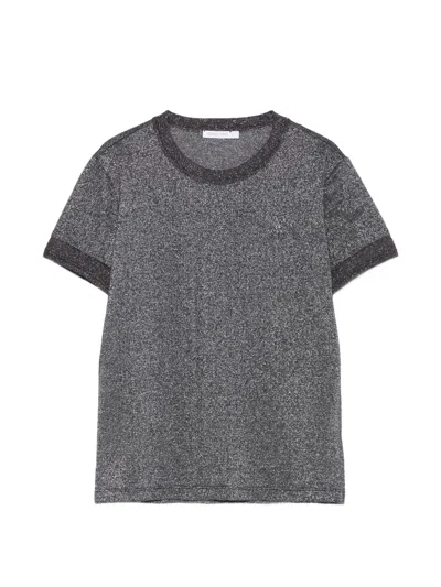 Patrizia Pepe Logo-detail Short-sleeve T-shirt In Gray