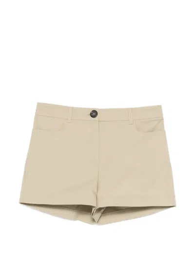 Patrizia Pepe Logo-detail Shorts In Neutral