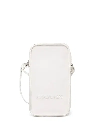 Patrizia Pepe Logo-embossed Crossbody Bag In White