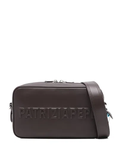 Patrizia Pepe Logo-embossed Shoulder Bag In Brown