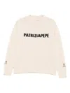 Patrizia Pepe Logo-embroidered Crew-neck Sweater In Neutral