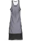 PATRIZIA PEPE LOGO-EMBROIDERED LAYERED MIDI DRESS