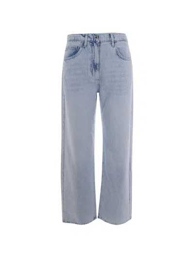 Patrizia Pepe Light Blue Wash Soft Fit Jeans In Silver