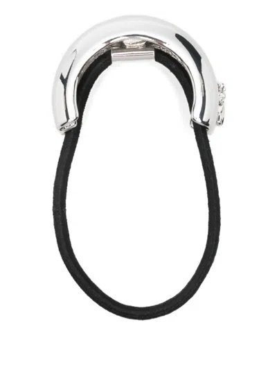 Patrizia Pepe Logo-engraved Hair Band In Silver