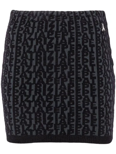 Patrizia Pepe Logo-jacquard Mini Skirt In Blue