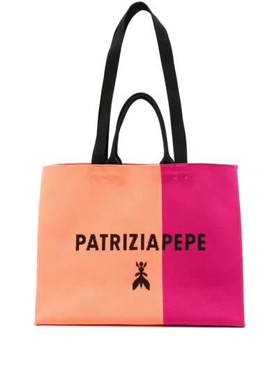 Patrizia Pepe Logo-jacquard Tote Bag In Purple