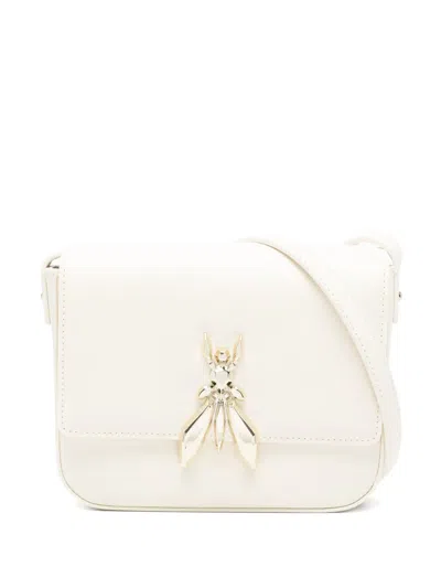 Patrizia Pepe Logo Leather Shoulder Bag In Neutral