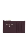 Patrizia Pepe Logo-lettering Cardholder In Burgundy