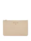Patrizia Pepe Logo-lettering Clutch Bag In Neutrals
