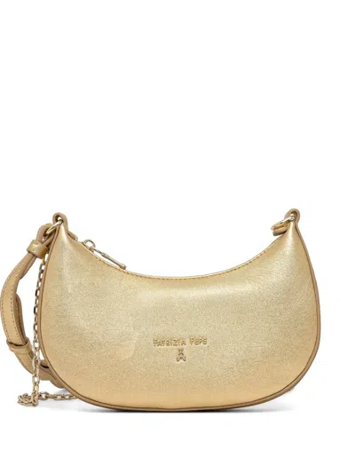 Patrizia Pepe Logo-lettering Cross Body Bag In Gold