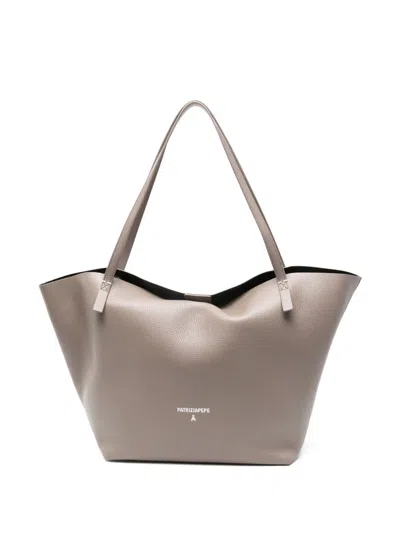 Patrizia Pepe Logo-lettering Shoulder Bag In Neutral