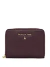 Patrizia Pepe Logo-lettering Zipped Wallet In Burgundy
