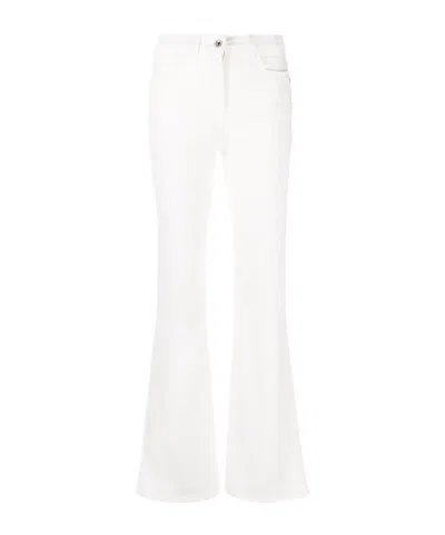 Patrizia Pepe Logo Patch Flared Jeans In White