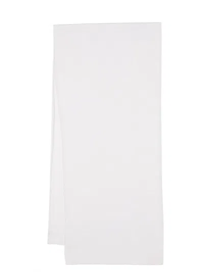Patrizia Pepe Logo-patch Knitted Scarf In Grey