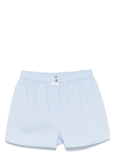 Patrizia Pepe Logo-patch Shorts In Blue