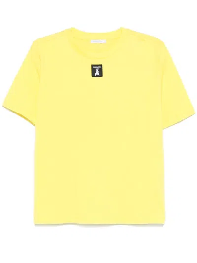 Patrizia Pepe Logo-patch T-shirt In Yellow