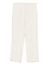 Patrizia Pepe Wide-leg High-waist Pants With Drawstring Closure In Neutral