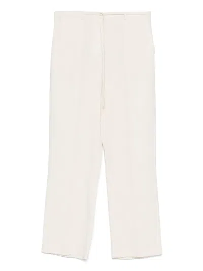 Patrizia Pepe Logo-patch Trousers In White