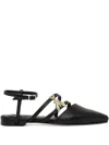 Patrizia Pepe Logo-plaque Ballet Flats In 黑色