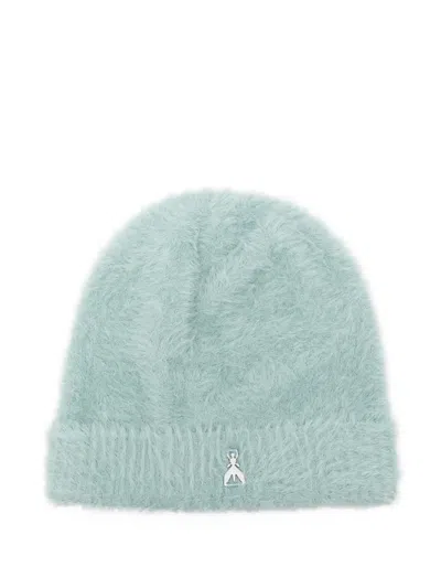 Patrizia Pepe Logo-plaque Beanie In Green