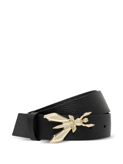 Patrizia Pepe Precious Fly Leather Belt In Black