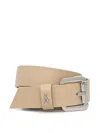 Patrizia Pepe Logo-plaque Belt In Neutrals