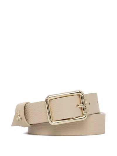 Patrizia Pepe Logo Plaque Belt In Neutrals