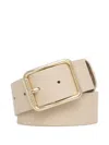 Patrizia Pepe Logo-plaque Belt In Nude