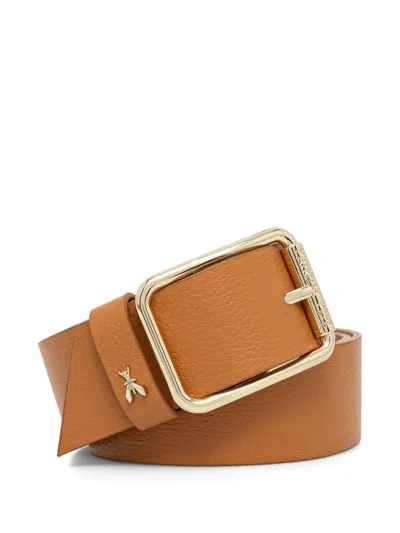 Patrizia Pepe Logo-plaque Belt In Orange
