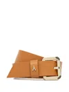 Patrizia Pepe Logo-plaque Belt In Orange