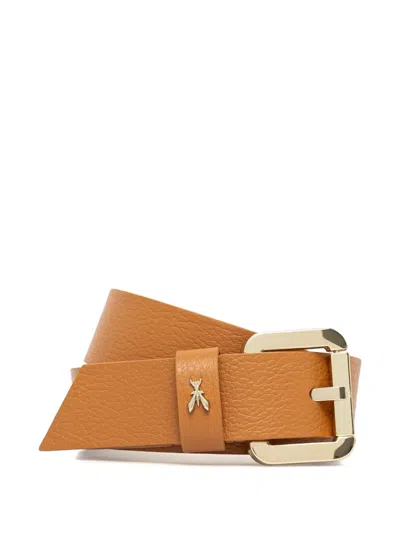 Patrizia Pepe Logo-plaque Belt In Orange