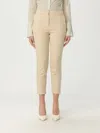 Patrizia Pepe Logo-plaque Cropped Tailored Trousers In Neutral