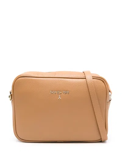 Patrizia Pepe Logo-plaque Cross Body Bag In Brown