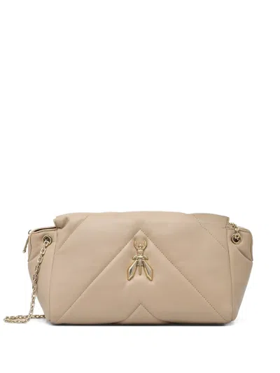 Patrizia Pepe Logo Plaque Cross Body Bag In Neutrals