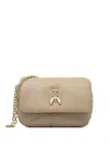 Patrizia Pepe Logo-plaque Cross Body Bag In Neutrals