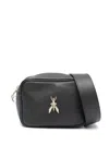 Patrizia Pepe Logo-plaque Leather Crossbody Bag In Black