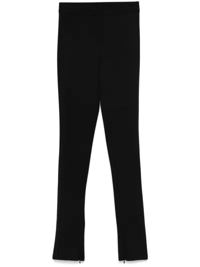 Patrizia Pepe Logo-plaque Leggings In Black