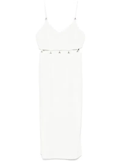 Patrizia Pepe Logo-plaque Midi Dress In White