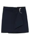 Patrizia Pepe Logo Plaque Mini Skirt In Blue