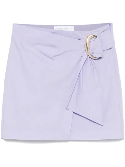 Patrizia Pepe Logo-plaque Mini Skirt In Purple