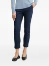 Patrizia Pepe Logo-plaque Side-pocket Trousers In Blue
