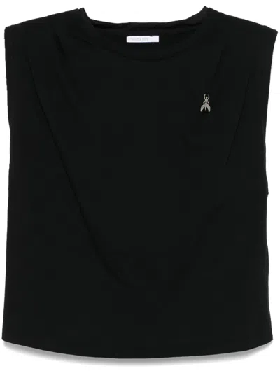 Patrizia Pepe Logo-plaque T-shirt In Black