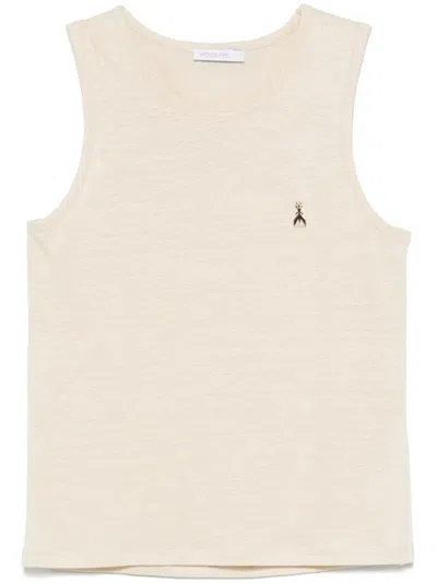 Patrizia Pepe Logo-plaque Tank Top In Neutrals