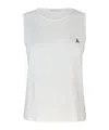 Patrizia Pepe Ecru Fine Knit Tank Top In White