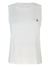 Patrizia Pepe Ecru Fine Knit Tank Top In White