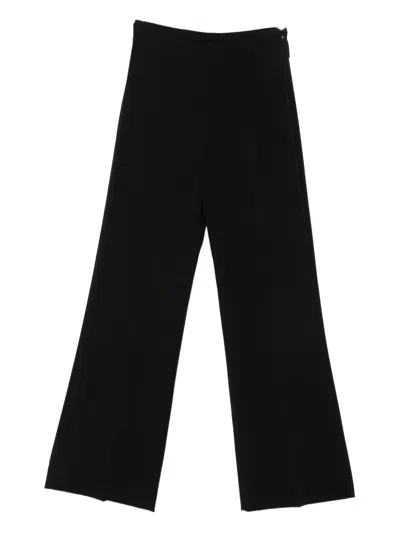 Patrizia Pepe Logo-plaque Trousers In Black