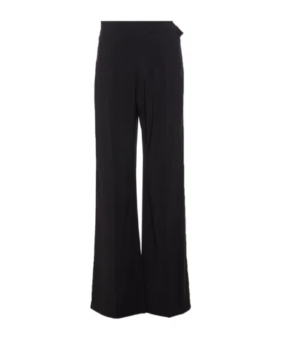Patrizia Pepe Logo-plaque Trousers In Black