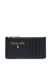 Patrizia Pepe Logo-plaque Zip-up Purse In 黑色