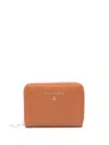Patrizia Pepe Logo-plaque Zip-up Purse In Brown