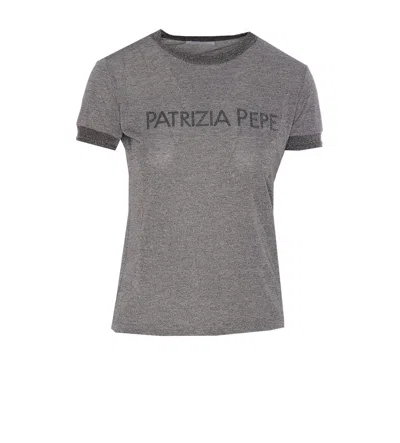 Patrizia Pepe Logo T-shirt In Gray